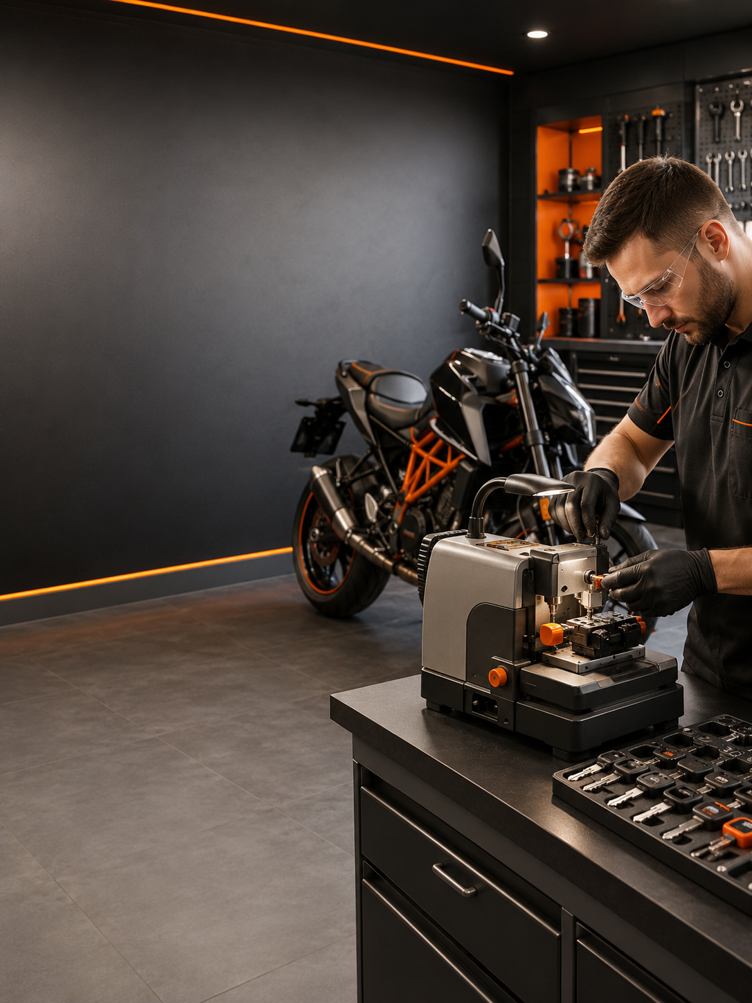 Motorcycle key cutting and programming at Gizmoto